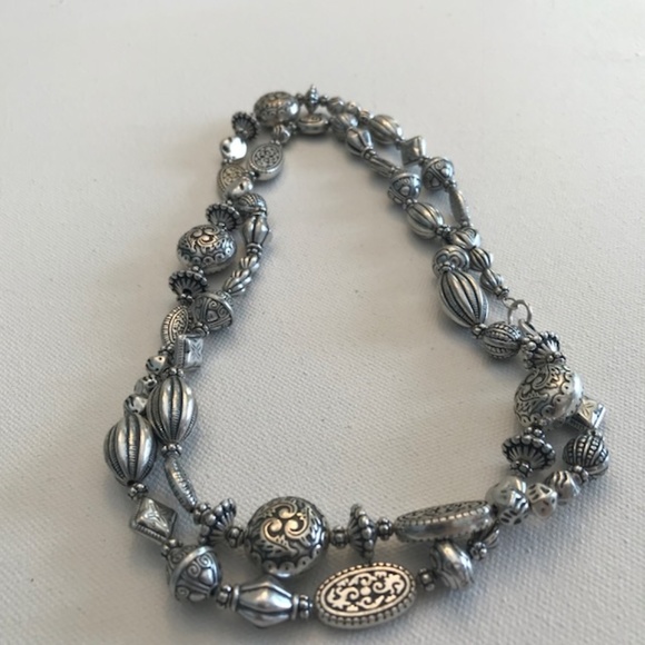 Beaded Necklace Earrings Swirl Designs Handmade - Picture 4 of 7